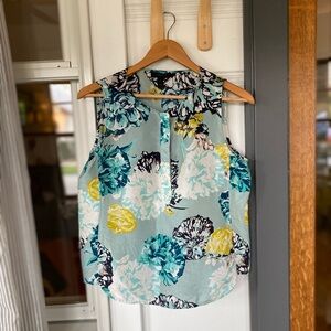 J. Crew silk floral sleeveless top size 6